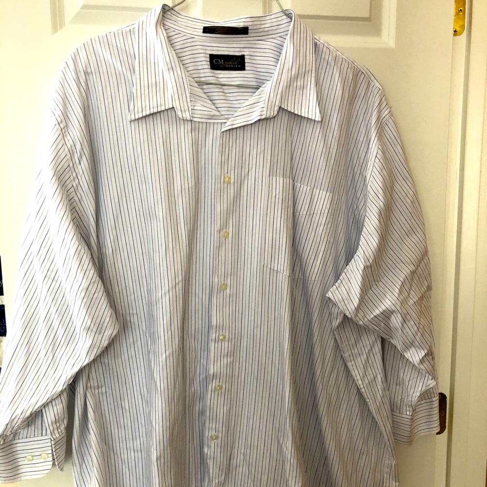 CM Gold button front dress shirt Big Mens EUC